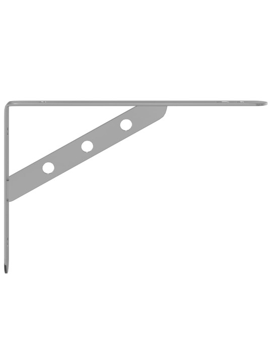 Policové držáky 4 ks 23,5x2,5x15,5 cm stříbrné nerezová ocel
