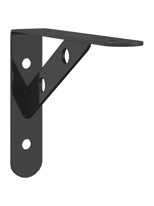 Policové držáky 4 ks 15 x 2,5 x 11,5 cm černé nerezová ocel