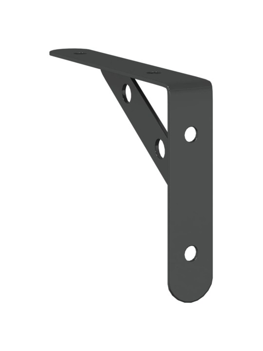 Policové držáky 4 ks 15 x 2,5 x 11,5 cm černé nerezová ocel