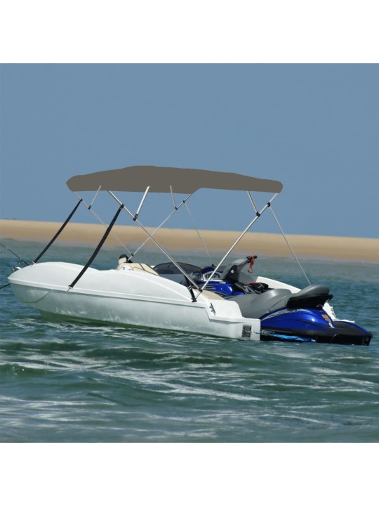 Bimini stříška se 4 oblouky šedá 243x180x137 cm