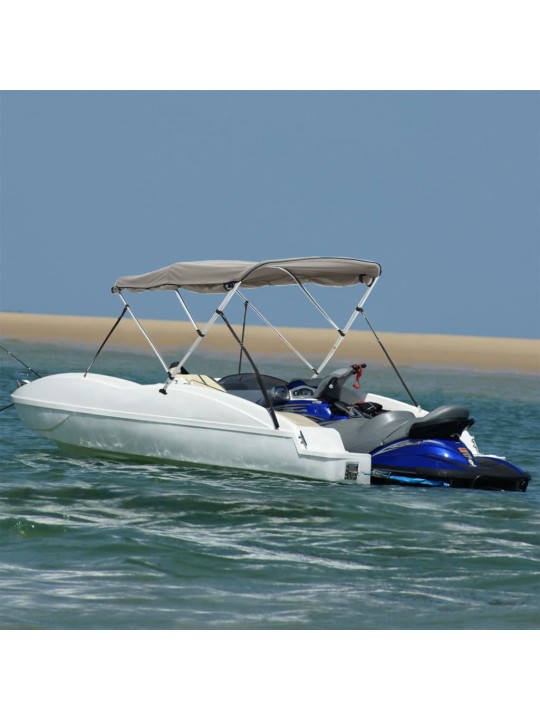 Bimini stříška se 3 oblouky a bočnicemi 183x(137–152)x137 cm