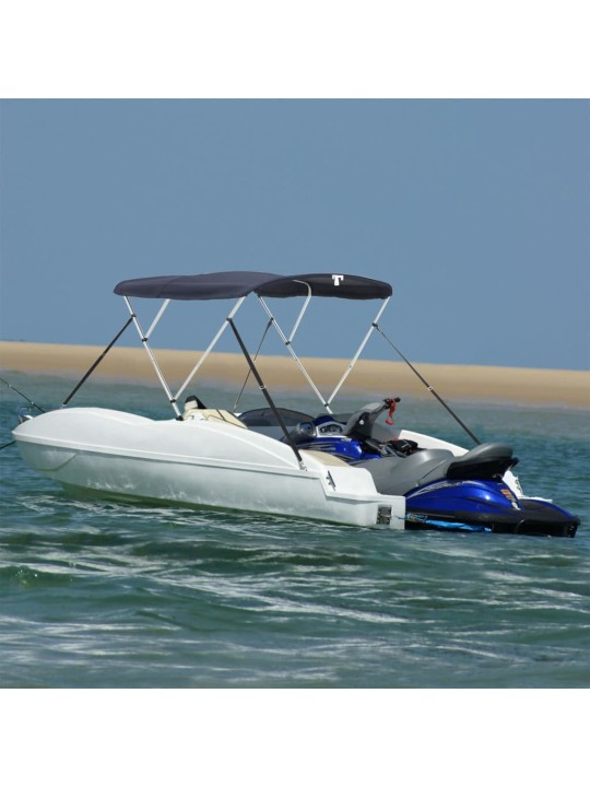 Bimini stříška se 3 oblouky a bočnicemi 183x(137–152)x137 cm