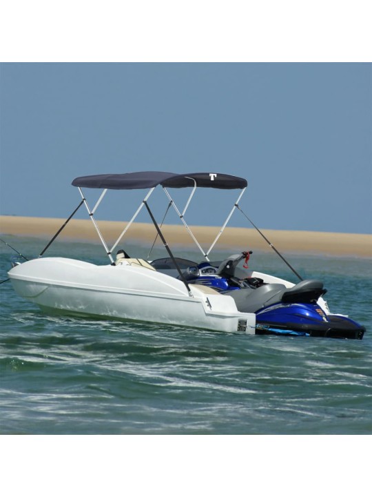 Bimini stříška se 3 oblouky a bočnicemi 183x(170–182)x137 cm