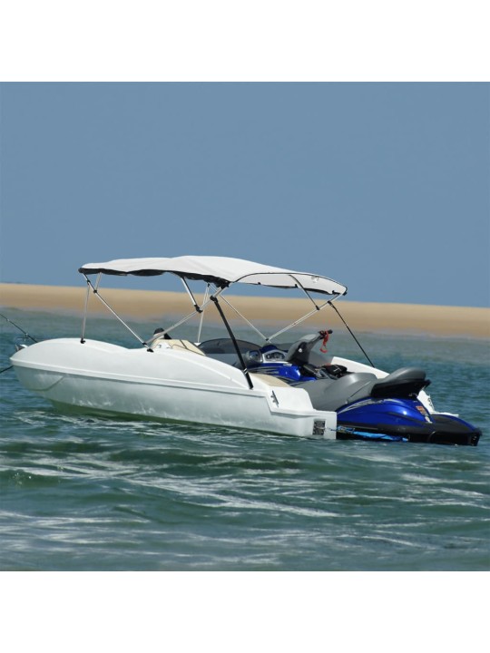 Bimini stříška se 4 oblouky a bočnicemi 243x(200–213)x137 cm