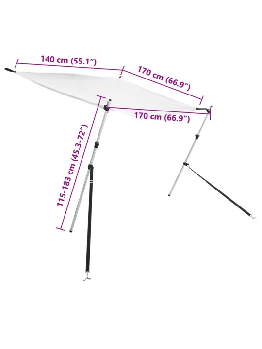 Nástavec na t-top stříšku bílý 170x170x(115-183) cm