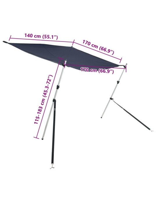 Nástavec na t-top stříšku modrý 170x170x(115-183) cm