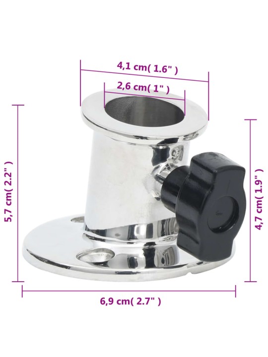 Kulatá základna pro Bimini stříšku 26 mm 2 ks nerezová ocel