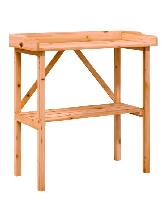 Přesazovací stůl s policí hnědý 78 x 38 x 82,5 cm masivní jedle