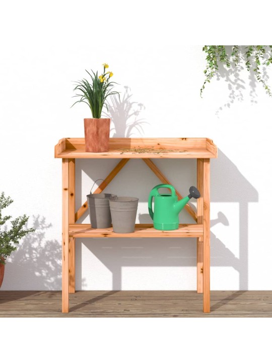Přesazovací stůl s policí hnědý 78 x 38 x 82,5 cm masivní jedle
