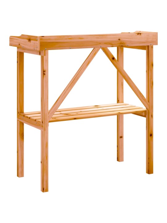 Přesazovací stůl s policí hnědý 78 x 38 x 82,5 cm masivní jedle