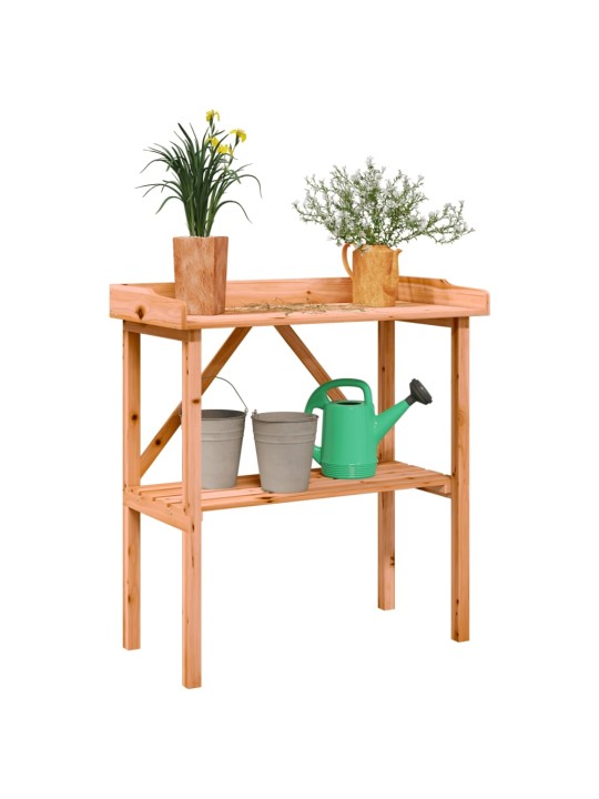 Přesazovací stůl s policí hnědý 78 x 38 x 82,5 cm masivní jedle