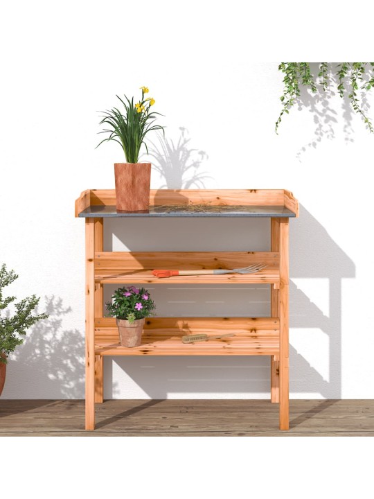 Přesazovací stůl s policemi hnědý 78x38x82,5 cm masivní jedle