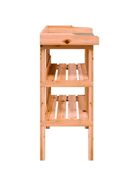 Přesazovací stůl s policemi hnědý 78x38x82,5 cm masivní jedle