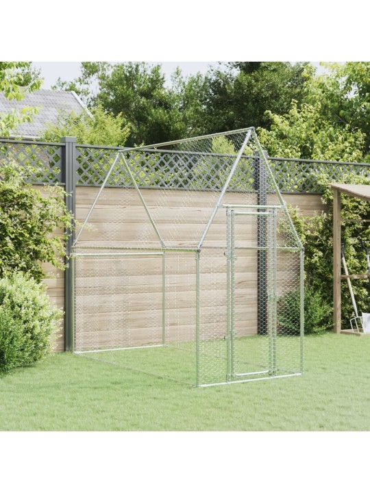 Klec pro kuřata stříbrná 200 x 100 x 190 cm pozinkovaná ocel