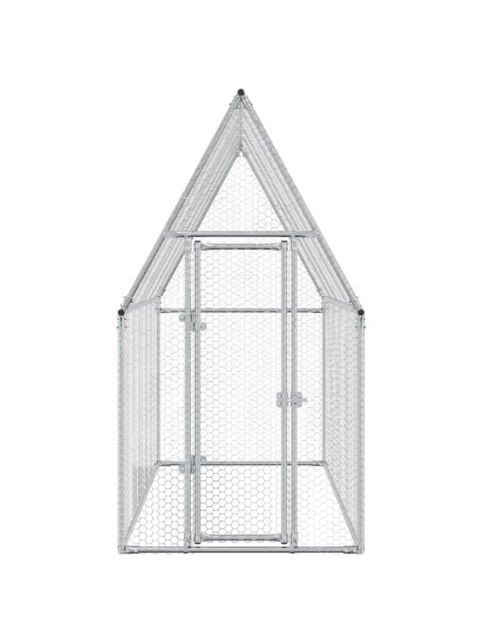 Klec pro kuřata stříbrná 200 x 100 x 190 cm pozinkovaná ocel