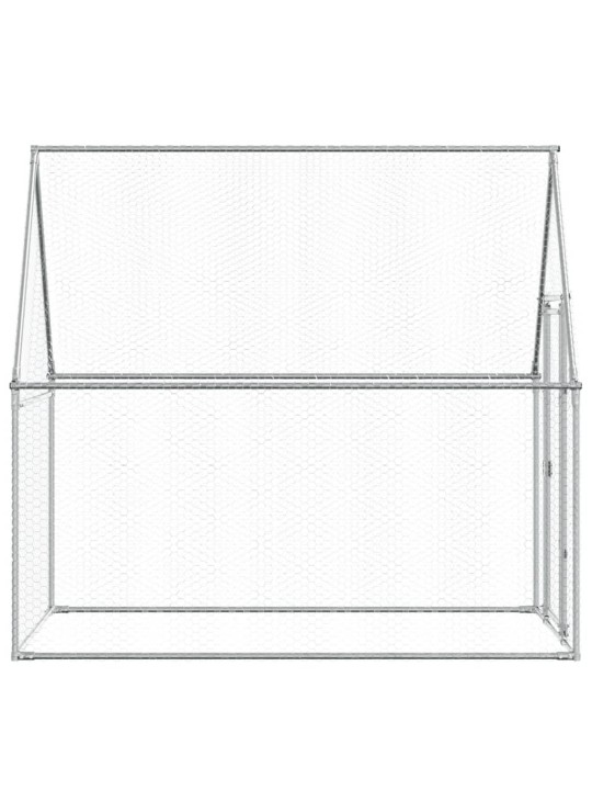 Klec pro kuřata stříbrná 200 x 100 x 190 cm pozinkovaná ocel
