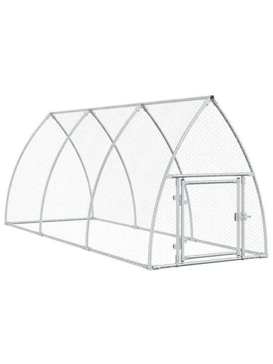 Klec pro kuřata stříbrná 300 x 105 x 120 cm pozinkovaná ocel
