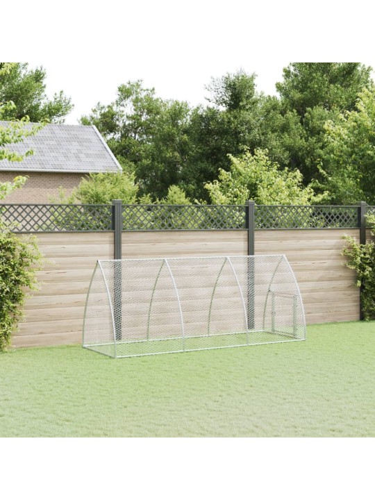Klec pro kuřata stříbrná 300 x 105 x 120 cm pozinkovaná ocel