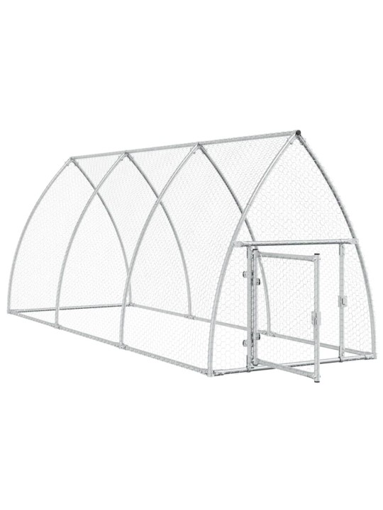 Klec pro kuřata stříbrná 300 x 105 x 120 cm pozinkovaná ocel