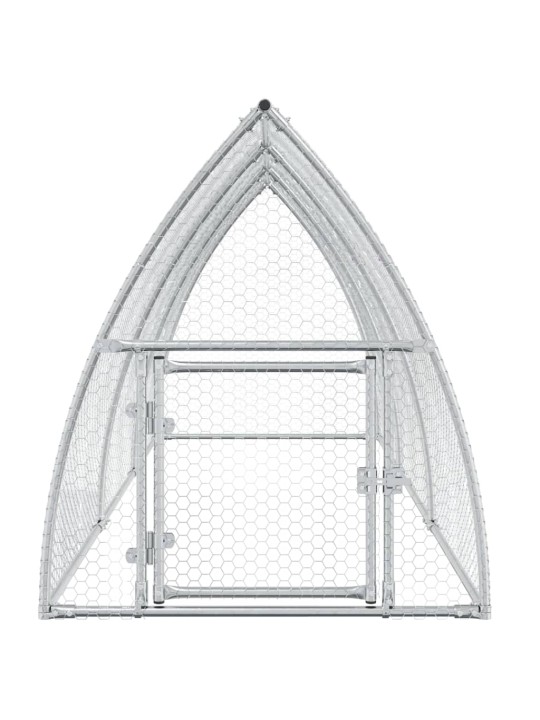 Klec pro kuřata stříbrná 300 x 105 x 120 cm pozinkovaná ocel