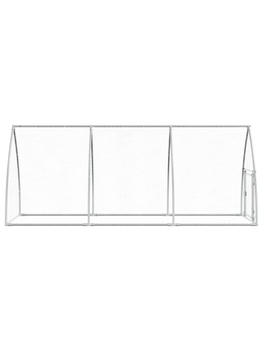 Klec pro kuřata stříbrná 300 x 105 x 120 cm pozinkovaná ocel