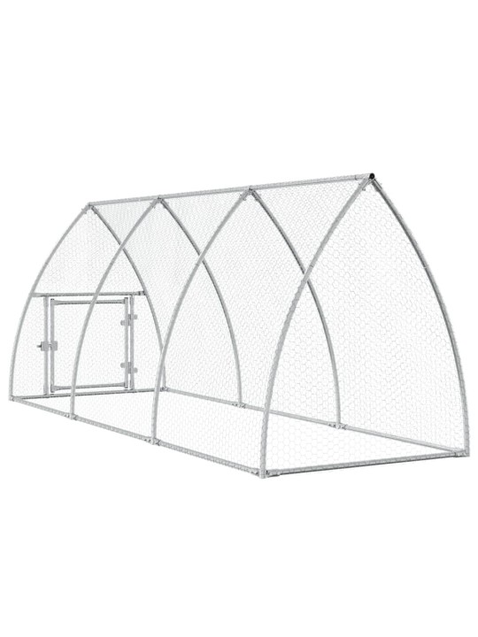 Klec pro kuřata stříbrná 300 x 105 x 120 cm pozinkovaná ocel