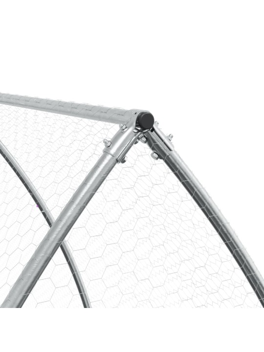 Klec pro kuřata stříbrná 300 x 105 x 120 cm pozinkovaná ocel