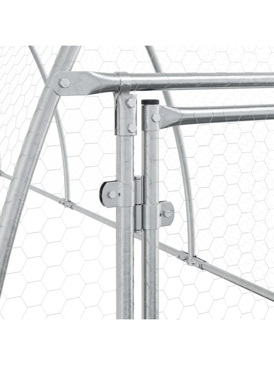Klec pro kuřata stříbrná 300 x 105 x 120 cm pozinkovaná ocel