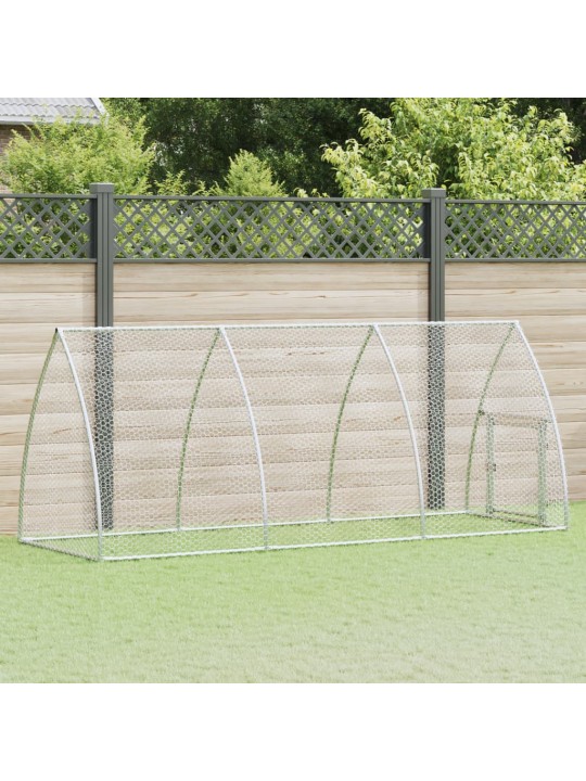 Klec pro kuřata stříbrná 300 x 105 x 120 cm pozinkovaná ocel