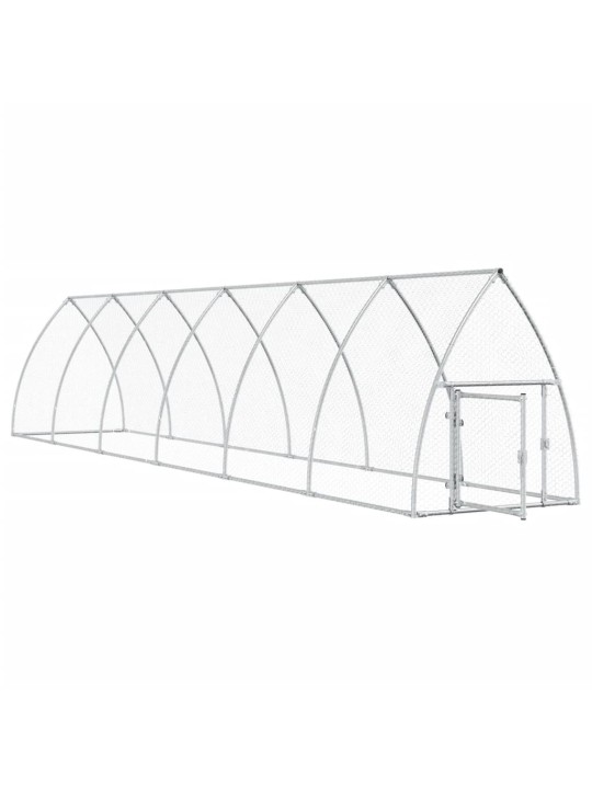 Klec pro kuřata stříbrná 600 x 105 x 120 cm pozinkovaná ocel