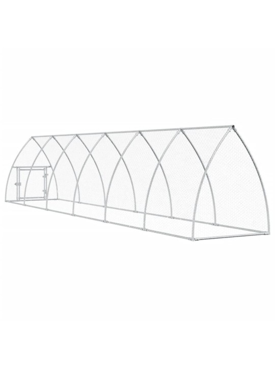 Klec pro kuřata stříbrná 600 x 105 x 120 cm pozinkovaná ocel