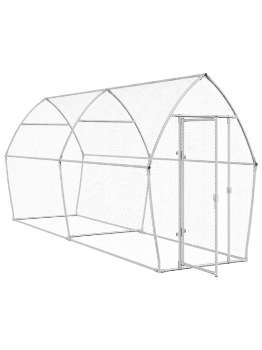Klec pro kuřata stříbrná 400 x 105 x 182 cm pozinkovaná ocel