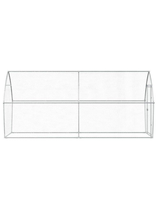 Klec pro kuřata stříbrná 400 x 105 x 182 cm pozinkovaná ocel