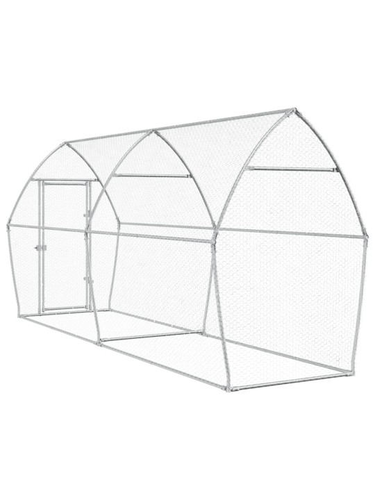 Klec pro kuřata stříbrná 400 x 105 x 182 cm pozinkovaná ocel