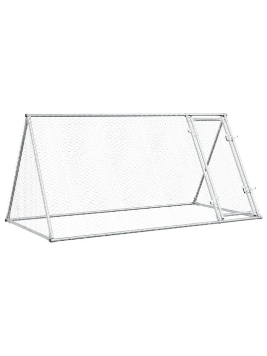 Klec pro kuřata stříbrná 200 x 105 x 91 cm pozinkovaná ocel