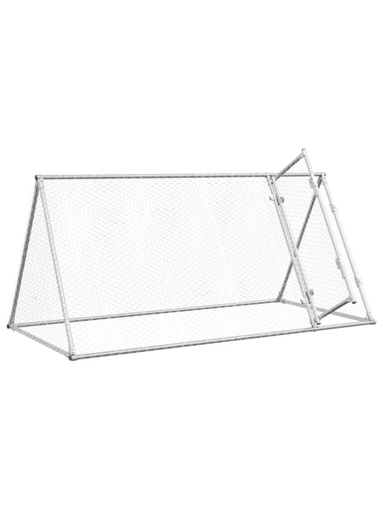 Klec pro kuřata stříbrná 200 x 105 x 91 cm pozinkovaná ocel