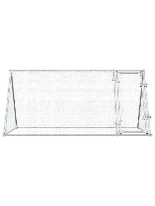Klec pro kuřata stříbrná 200 x 105 x 91 cm pozinkovaná ocel
