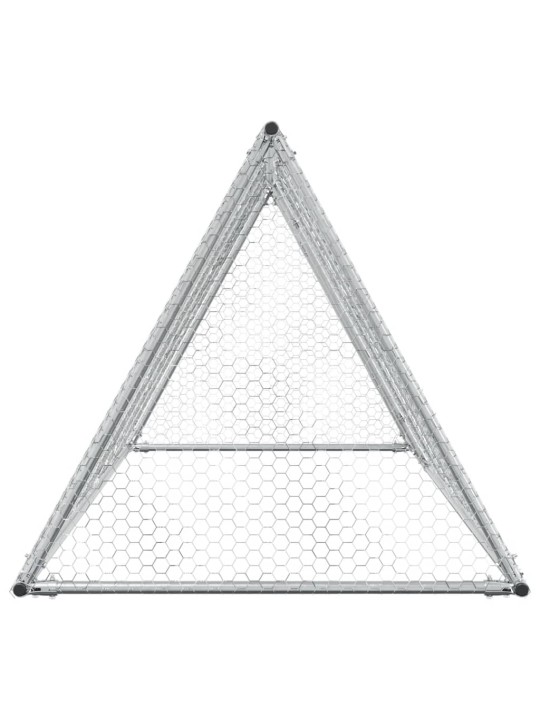 Klec pro kuřata stříbrná 200 x 105 x 91 cm pozinkovaná ocel