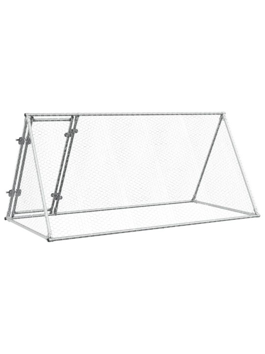 Klec pro kuřata stříbrná 200 x 105 x 91 cm pozinkovaná ocel