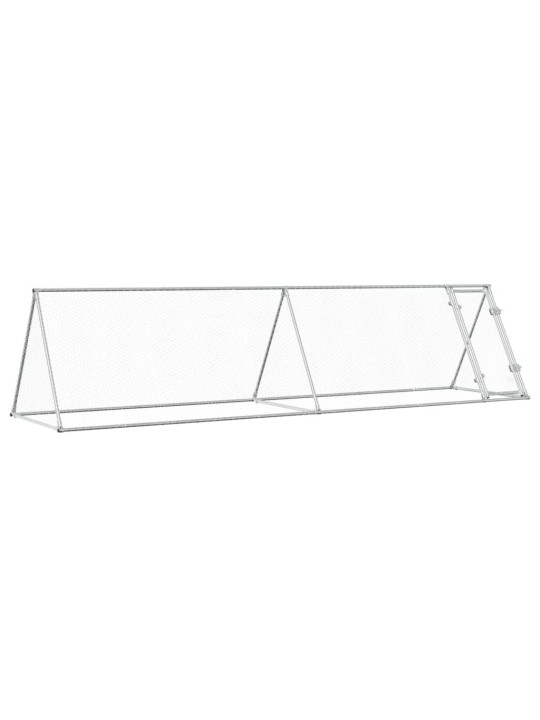 Klec pro kuřata stříbrná 400 x 105 x 91 cm pozinkovaná ocel
