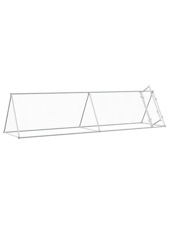 Klec pro kuřata stříbrná 400 x 105 x 91 cm pozinkovaná ocel
