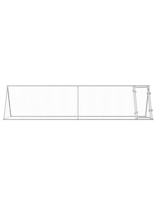 Klec pro kuřata stříbrná 400 x 105 x 91 cm pozinkovaná ocel
