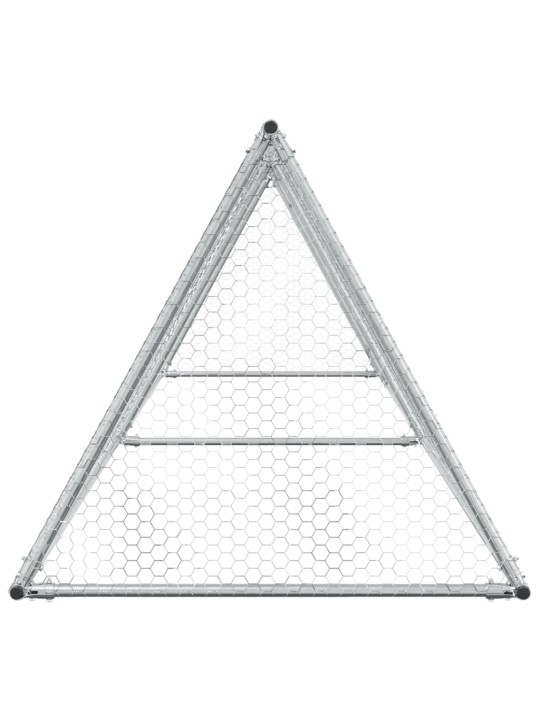 Klec pro kuřata stříbrná 400 x 105 x 91 cm pozinkovaná ocel