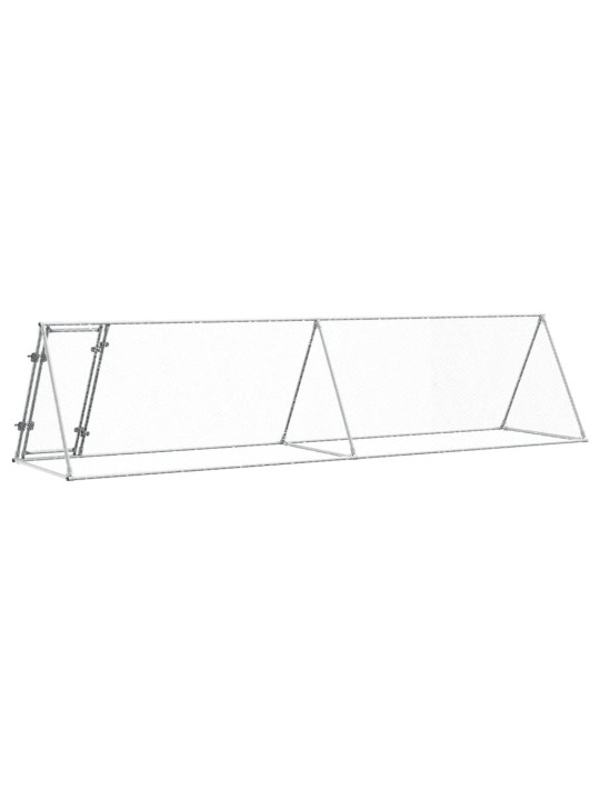 Klec pro kuřata stříbrná 400 x 105 x 91 cm pozinkovaná ocel