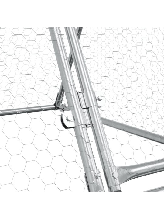 Klec pro kuřata stříbrná 400 x 105 x 91 cm pozinkovaná ocel