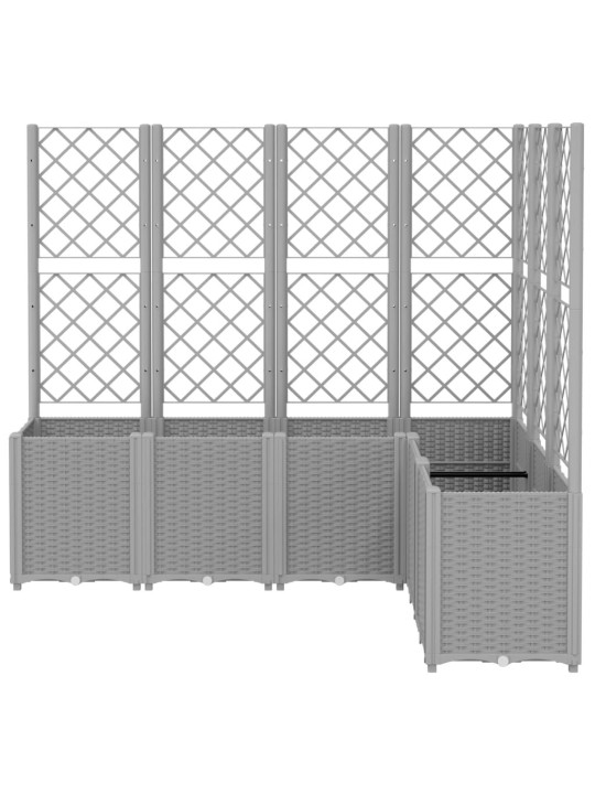 Zahradní truhlík s treláží světle šedý 160 x 120 x 140 cm PP