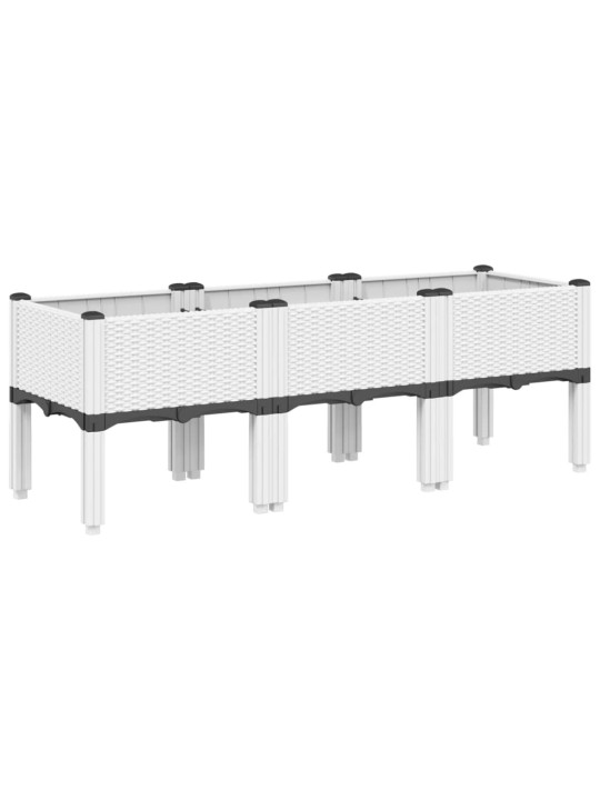 Zahradní truhlík s nohami bílý 120 x 40 x 42 cm PP