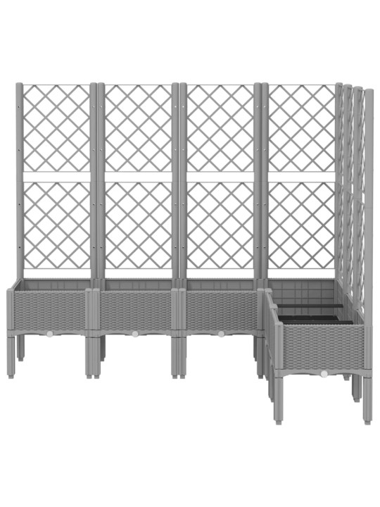Zahradní truhlík s treláží světle šedý 160 x 120 x 142 cm PP