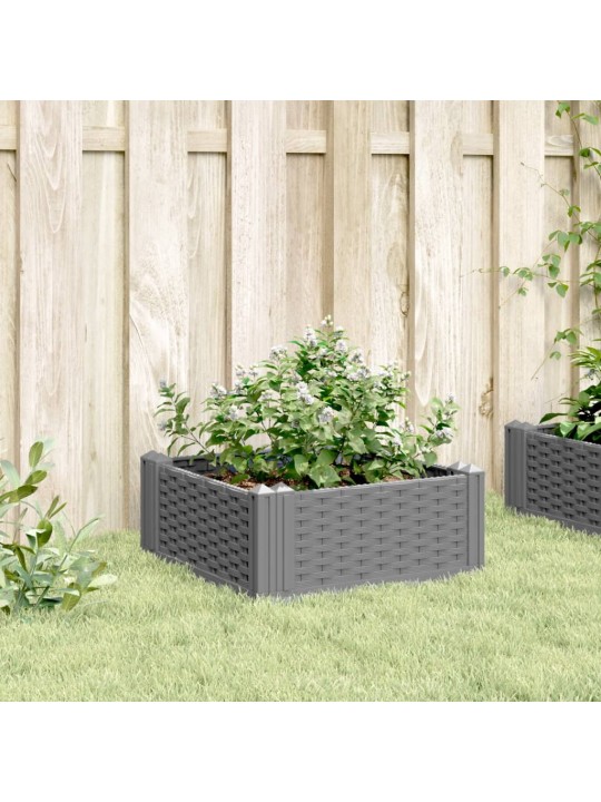 Zahradní truhlík s kolíky světle šedý 42,5 x 42,5 x 28,5 cm PP