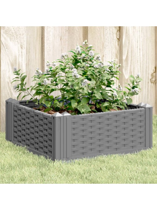 Zahradní truhlík s kolíky světle šedý 42,5 x 42,5 x 28,5 cm PP